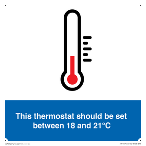 This thermostat should be set between 18 and 21°C